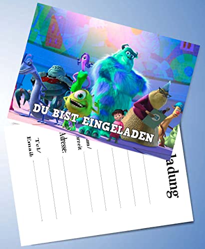 ich 10 Einladungskarten für Geburtstag Partys und Kindergeburtstag Kompatibel mit Monster AG Nr. 1 von COXZD