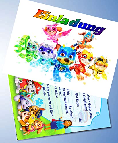 ich 10 Einladungskarten für Geburtstag Partys und Kindergeburtstag Kompatibel mit Paw Patrol Nr. 11 von ich
