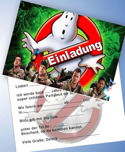 ich 12 Einladungskarten für Geburtstag Partys und Kindergeburtstag Ghostbusters Nr. 2 von ich