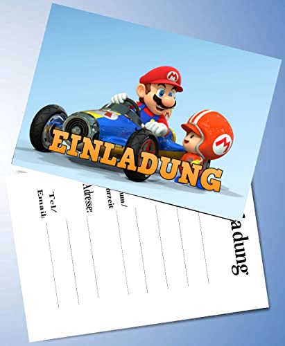 ich 12 Einladungskarten & 12 Umschläge für Geburtstag Partys und Kindergeburtstag Kompatibel mit Super Mario Nr.7 ich 12 Einladungskarten & 12 Umschläge für Geburtstag Partys und Kindergeburtstag Kompatibel mit Super Mario Nr.7 von ich
