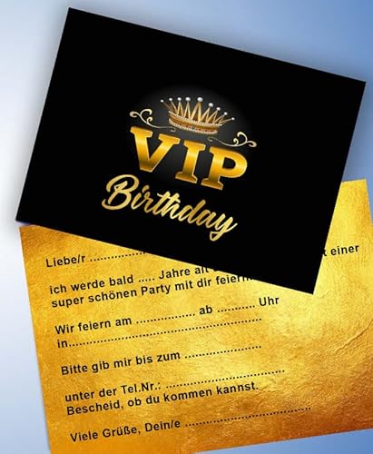 ich 12 Einladungskarten & 12 Umschläge für Geburtstag Partys und Kindergeburtstag V.I.P Birthday Nr. 1 von ich