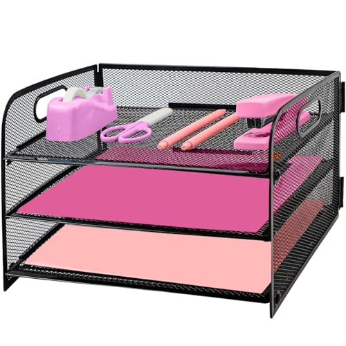 ideallife Briefablage mit 3 Ebenen, mit Griff, Metallgitter, Schreibtisch-Organizer mit verschiebbaren Ablagen, Papiersortierer, Schreibtisch-Organizer für Zuhause, Büro, Schule, Schwarz ideallife Briefablage mit 3 Ebenen, mit Griff, Metallgitter, Schreibtisch-Organizer mit verschiebbaren Ablagen, Papiersortierer, Schreibtisch-Organizer für Zuhause, Büro, Schule, Schwarz von ideallife