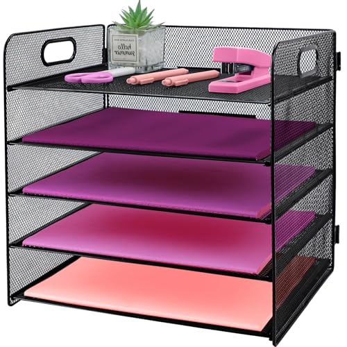 ideallife Briefablage mit 5 Ebenen, mit Griff, Metallgitter, Schreibtisch-Organizer mit verschiebbaren Ablagen, Papiersortierer, Schreibtisch-Organizer für Zuhause, Büro, Schule, Schwarz ideallife Briefablage mit 5 Ebenen, mit Griff, Metallgitter, Schreibtisch-Organizer mit verschiebbaren Ablagen, Papiersortierer, Schreibtisch-Organizer für Zuhause, Büro, Schule, Schwarz von ideallife