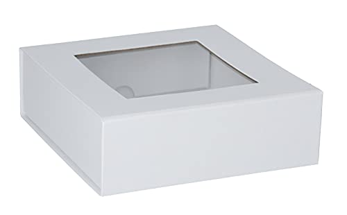 Magnetfaltbox mit Sichtfenster 15x15x5cm hochwertige Geschenkverpackung für Geburtstag, Weihnachten, Hochzeit Geschenke Schachtel, Artikel Farbe:weiß matt Magnetfaltbox mit Sichtfenster 15x15x5cm hochwertige Geschenkverpackung für Geburtstag, Weihnachten, Hochzeit Geschenke Schachtel, Artikel Farbe:weiß matt von ideas in boxes