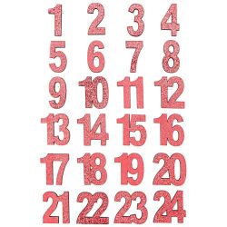 Adventskalender Zahlen rot Glitter von idee. Creativmarkt