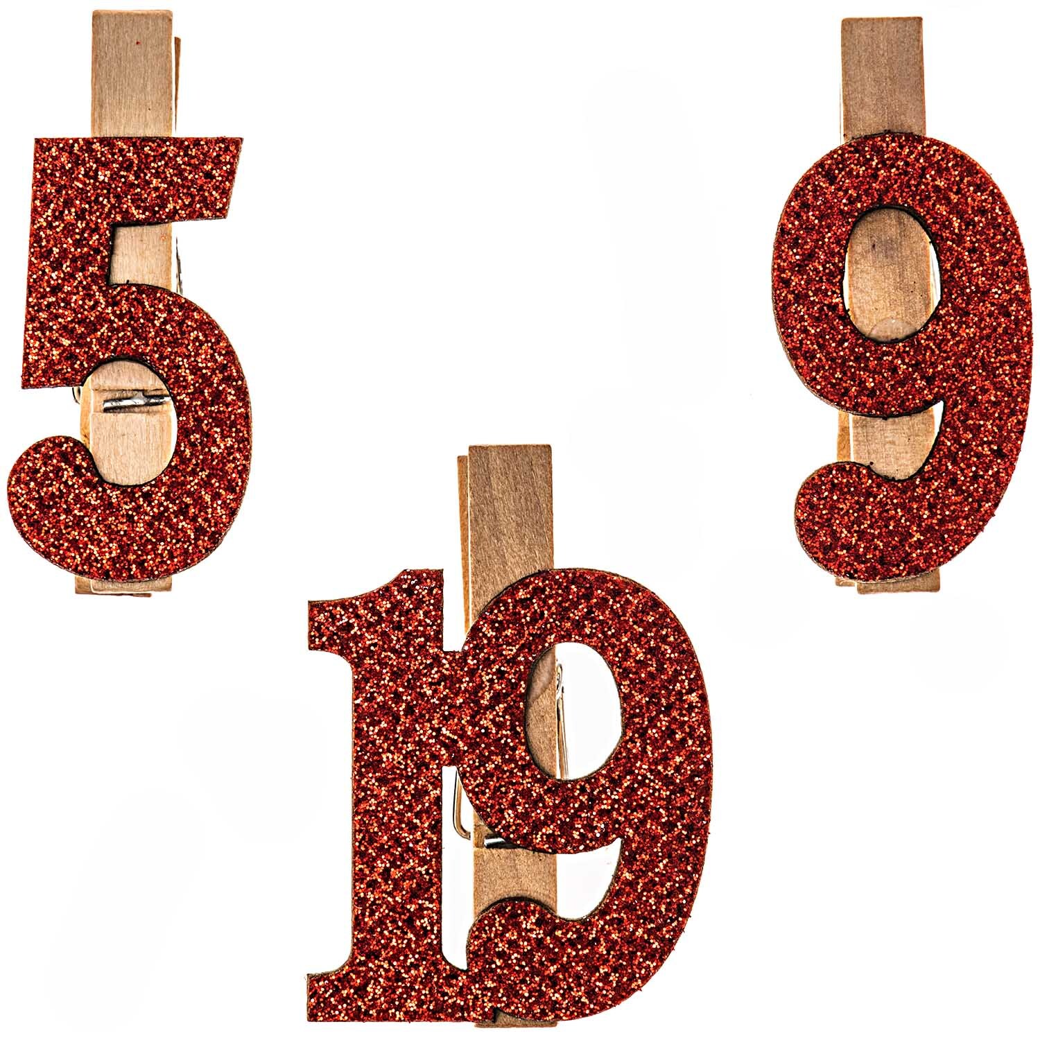 Adventskalenderzahlen am Clip 1-24 rot Adventskalenderzahlen am Clip 1-24 rot von idee. Creativmarkt