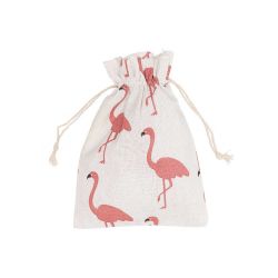 Beutel Flamingo weiß-rosa 20x15cm von idee. Creativmarkt