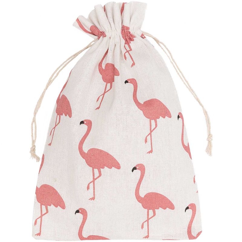 Beutel Flamingo weiß-rosa 30x20cm von idee. Creativmarkt