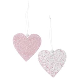 Herzen aus Holz zum Hängen rosa-weiß 8cm 2 Stück Herzen aus Holz zum Hängen rosa-weiß 8cm 2 Stück von idee. Creativmarkt