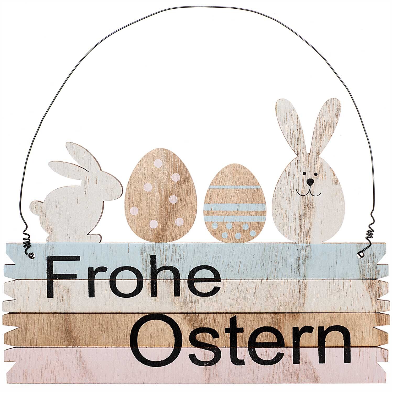 idee. Creativmarkt Holzschild Frohe Ostern mehrfarbig 21cm von idee. Creativmarkt
