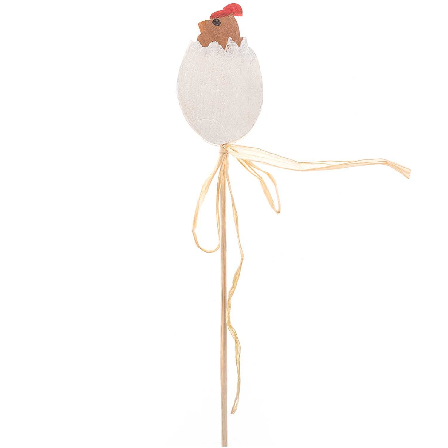 idee. Creativmarkt Pick Küken im Ei braun-weiß 39cm von idee. Creativmarkt