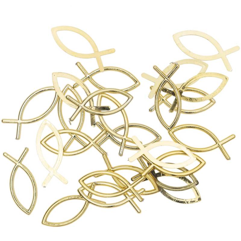 idee. Creativmarkt Streu "Fischsymbol" gold 3cm 24 Stück von idee. Creativmarkt
