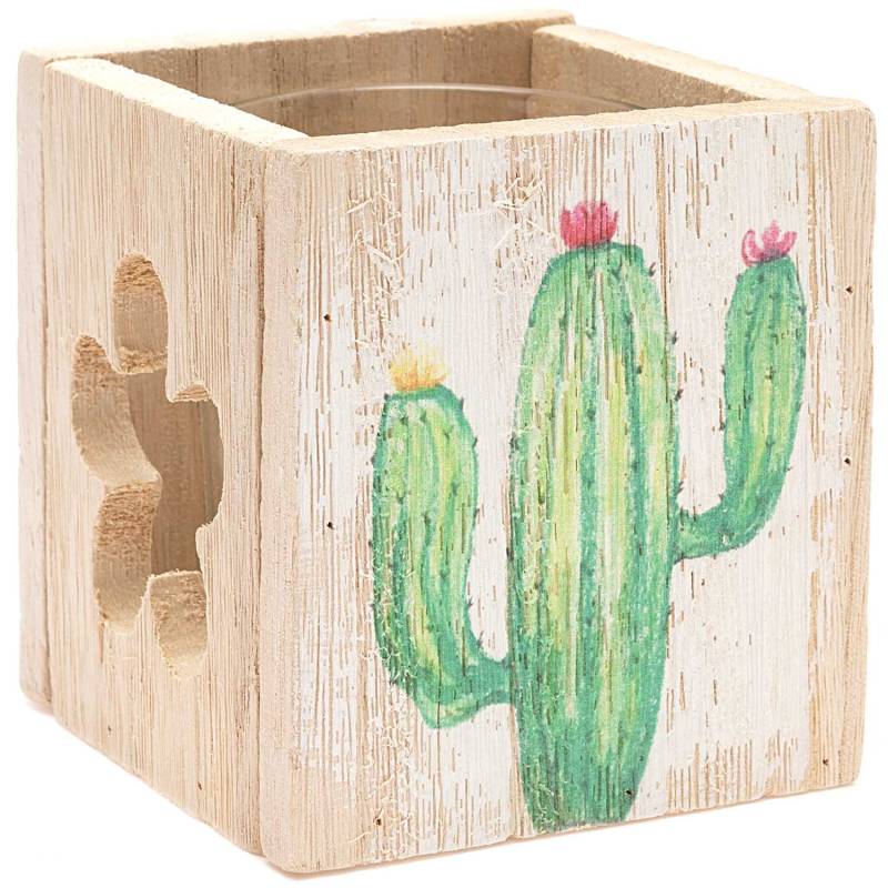 idee. Creativmarkt Windlicht Kaktus 9,5x9x9cm von idee. Creativmarkt