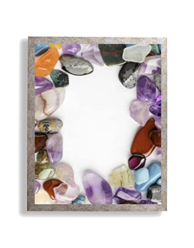 arte-tuo Bilderrahmen Opal X | 40x50 cm | Hammerschlag Silber | Antireflex Kunstglas | Poster Puzzle Diamond Painting Drucke von arte-tuo