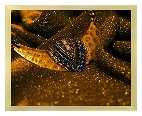arte-tuo Bilderrahmen Saphir 75,5x98,5 cm Gold Schliff mit klarem Kunstglas für Poster Puzzle Diamond Painting von arte-tuo