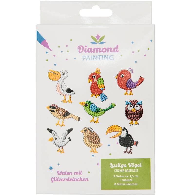 Diamond Painting Sticker Lustige Vögel von iden