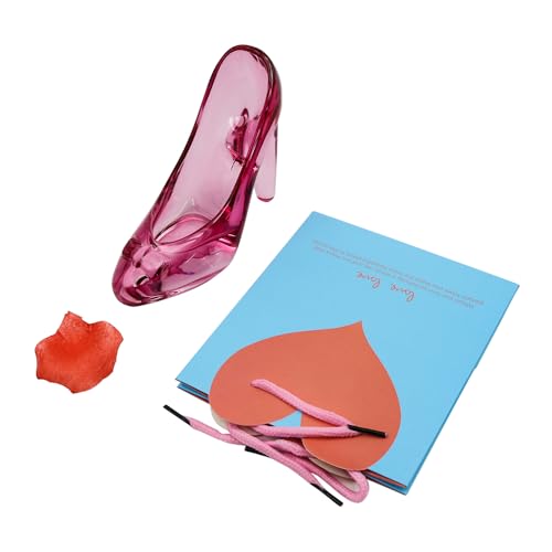 Ieron Kristall-High-Heels-Schuh-Ornament, Cinderella-Glaskristall-High-Heels-Schuh-Figur-Ornamente, Dekorationsgeschenk für Hochzeit, Geburtstag, Halloween, Weihnachtsfeier (rot) von Ieron