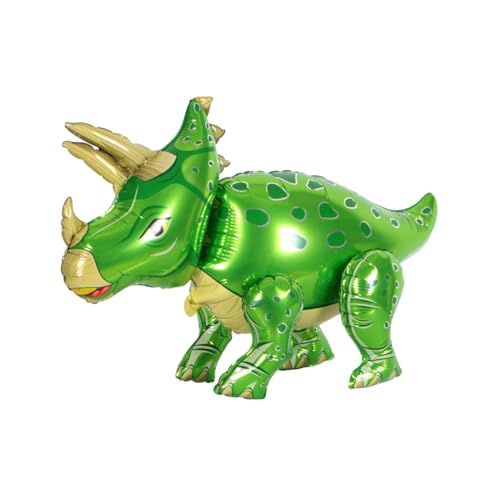 3D Dinosaurier Folienballon, Dinosaurier Luftballons, Grüne Triceratops Luftballons, Kinder Dino Luftballons Partyzubehör, Selbststehende Dinosaurier-Folienballons von iewrtcin