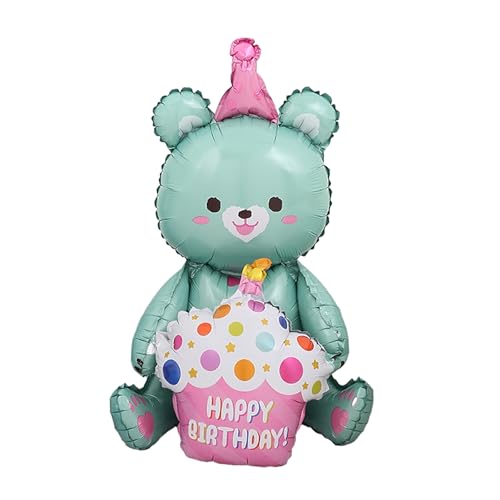 Bären Folienballon, Blaue Bärenform Luftballons, Folien-Partyballons, Selbststehende Aluminium Folienballons für Geburtstag, Babyparty, Party-Dekorationen (97cm) von iewrtcin