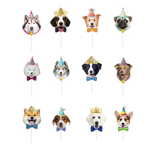 Cupcake-Topper,Kuchenaufsatz,12 Stück Hund Cupcake Einsatz, Party-Kuchendekoration für Haustier Hund Geburtstag Cupcake-Topper,Kuchenaufsatz,12 Stück Hund Cupcake Einsatz, Party-Kuchendekoration für Haustier Hund Geburtstag von iewrtcin