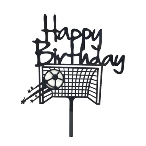 iewrtcin 1 Stück „Happy Birthday“-Kuchenaufsatz, Fußball-Cupcake-Topper, Dekorationen, Fußball-Kuchen-Einsatzkarten für Jungen, Geburtstagsparty-Dekoration von iewrtcin