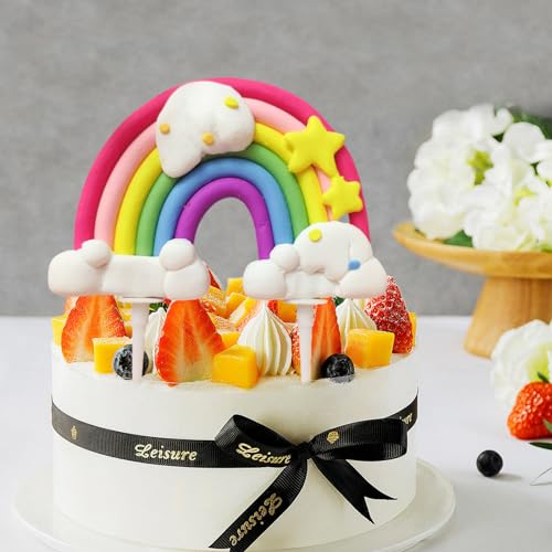 iewrtcin 1 Stück Kuchenaufsatz, Kucheneinsatz, Regenbogen-Kuchendekoration für Geburtstag, Babyparty, Hochzeitstag von iewrtcin