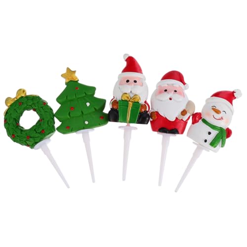 ifundom 1 Satz Kuchendekorations Add Weihnachtskuchen Topper Dekoration Weihnachtskuchen Dekoration Weihnachtskuchen Topper Kuchen Zubehör Weihnachtskuchen Picks 5 Stück von ifundom
