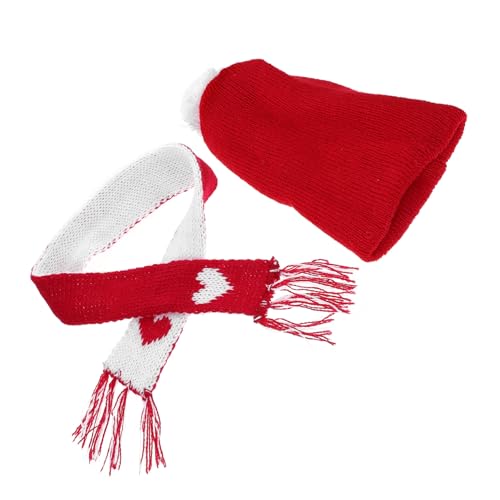 ifundom 1 Satz Mini -Strohhut Puppenhüte Puppenschal Mini-schal Gemacht, Um Puppe Zu Bewegen Mützenschal Kappe Mini-hüte Kleine Weihnachtsmützen Kleidung Kleine Hüte Mini-strickschal Garn von ifundom