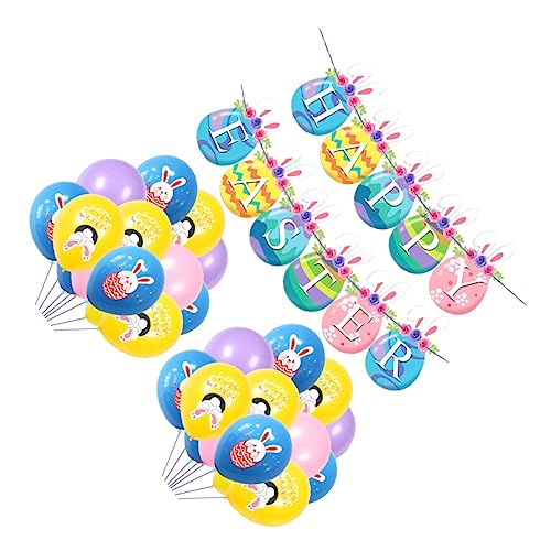 ifundom 1 Set Fröhliche Ostern Luftballons Mit Hasen Und Ostereiern Latexballons Pink Und 20 Ballons + 1 Banner + Geschenkband ifundom 1 Set Fröhliche Ostern Luftballons Mit Hasen Und Ostereiern Latexballons Pink Und 20 Ballons + 1 Banner + Geschenkband von ifundom
