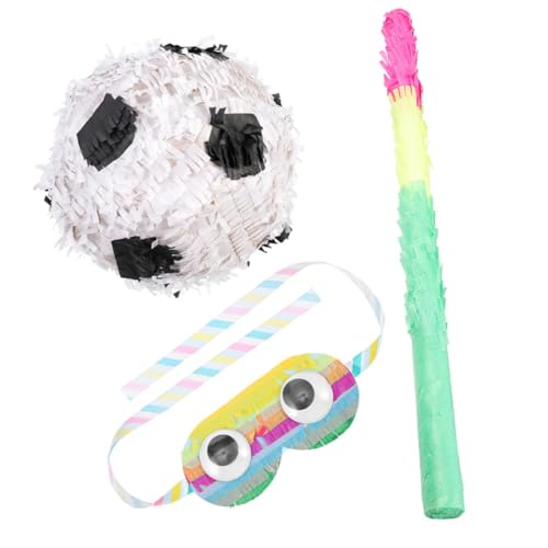 ifundom 1 Satz Piñata Pinata zum Thema Sport Geburtstagspinata Fußball Pinata-Stick-Spielzeug Party-Anhänger bunt Geburtstagsparty liefert Stock Feiertagsfeier Papier von ifundom