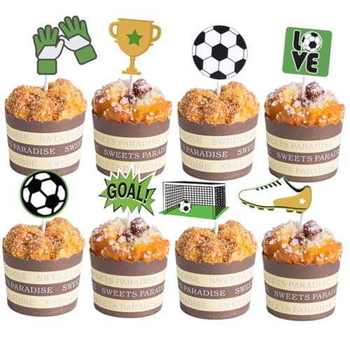 ifundom Fußball-thema Kuchen Picks 24 Pack Fußball Cupcake Topper Party Dekorationen Für Jungen ifundom Fußball-thema Kuchen Picks 24 Pack Fußball Cupcake Topper Party Dekorationen Für Jungen von ifundom