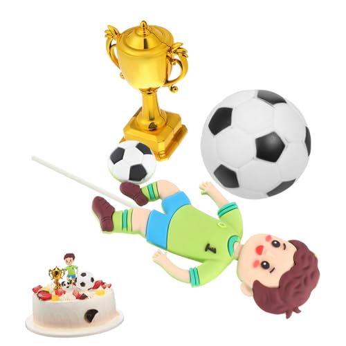 ifundom 1 Set Fußball-kuchendekorationen: Fußball-geburtstagskuchendekorationen – Fußballtrophäe Und Ball-dessertaufsätze Für Partyzubehör ifundom 1 Set Fußball-kuchendekorationen: Fußball-geburtstagskuchendekorationen – Fußballtrophäe Und Ball-dessertaufsätze Für Partyzubehör von ifundom