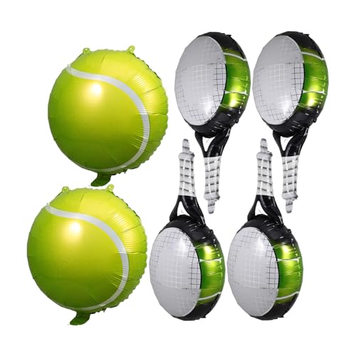 ifundom 1 Set Luftballons aus Aluminium in Form von Schlägern und Tennisball, Dekoration für Partys und Geburtstage, aufblasbare Luftballons für Sportfeiern von ifundom