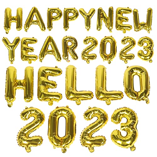 ifundom 2023 Frohes Neues Jahr Party Liefert Luftballons Dekorationen Set Aluminiumfolie Dekorationen Ballon von ifundom