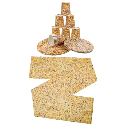 ifundom 1 Set Papiergeschirr Partyzubehör In Form Von Heuballen – 178 Cm/239 cm Teller Becher Und Tischdecke In Form Von Heuballen – Wild West Tischdekoration Für Veranstaltungen Mit ifundom 1 Set Papiergeschirr Partyzubehör In Form Von Heuballen – 178 Cm/239 cm Teller Becher Und Tischdecke In Form Von Heuballen – Wild West Tischdekoration Für Veranstaltungen Mit von ifundom
