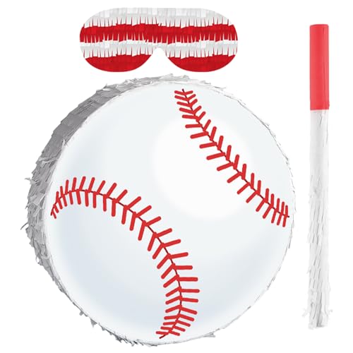 ifundom 1-teilige Baseball-Piñata mit Schläger, Augenbinde und Konfetti – Sport-Motto für Jungen, Mädchen, Babyparty und Geburtstagsdeko ifundom 1-teilige Baseball-Piñata mit Schläger, Augenbinde und Konfetti – Sport-Motto für Jungen, Mädchen, Babyparty und Geburtstagsdeko von ifundom