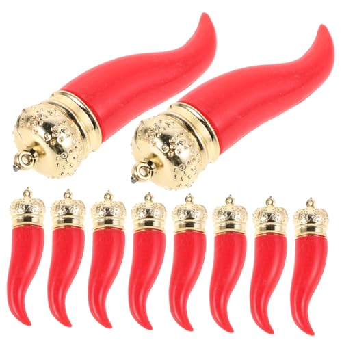 ifundom 10 STK. Chili-Pfeffer-Charme Simuliertes Pfeffermodell Pflanzlicher Charme Lebensmittelschmuck Pfefferschmuck Pfeffer-hängedekoration Ohrring-Charms Chili-Charme Plastik Rot von ifundom