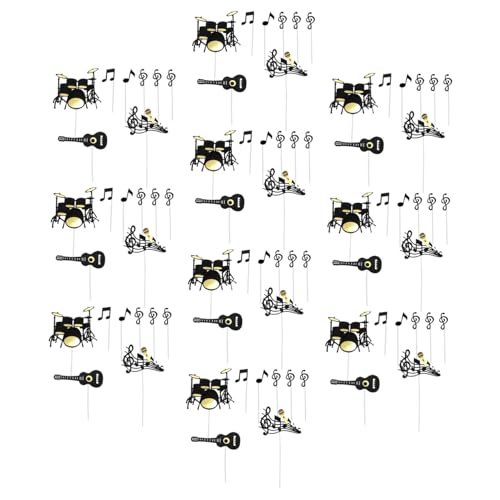 ifundom 10 Sätze Teiliges Musik Cake Topper mit Gitarrenform Detailreiche Geburtstagstorten-deko für Musikfans Vielseitig für Geburtstagsfeiern Jubiläen und Themenpartys Einfache Anwendung von ifundom