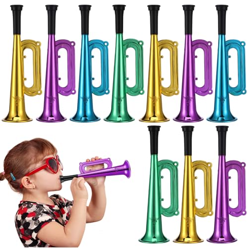 ifundom 10 Stück Bunte Trompeten Mini Glänzende Blashörner Trompetenspiel Geräuschmacher Trompetenspielzeug Geräuschmacher Stadionhorn Trompetenpartyzubehör Kinderhornspielzeug ifundom 10 Stück Bunte Trompeten Mini Glänzende Blashörner Trompetenspiel Geräuschmacher Trompetenspielzeug Geräuschmacher Stadionhorn Trompetenpartyzubehör Kinderhornspielzeug von ifundom