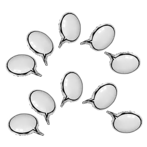 ifundom 10 Stück Weiße Folienballons Sprechblasenform aus Aluminiumfolie Beschreibbar Langlebig und Robust DIY Partydeko für Hochzeiten Geburtstage Verlobungen und Feiern von ifundom