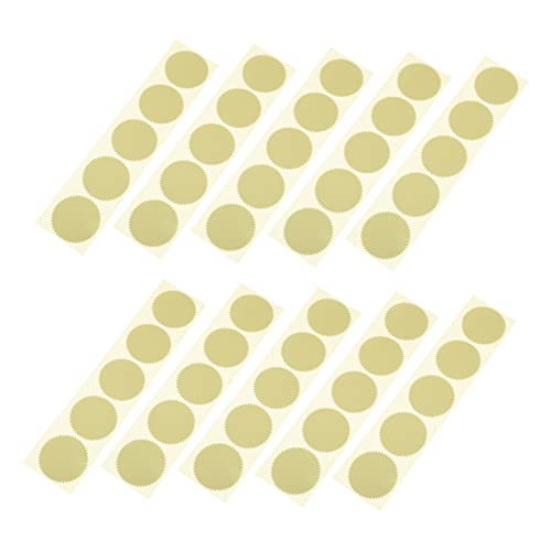ifundom 100 Stk Geprägte Stempelfolie Urkunde Gold Zertifikat Siegel Stempel Urkundensiegelpräger Etiketten Für Zertifikatssiegel Zertifikatswafer Umschlag Aufkleber Vereiteln Briefmarke von ifundom