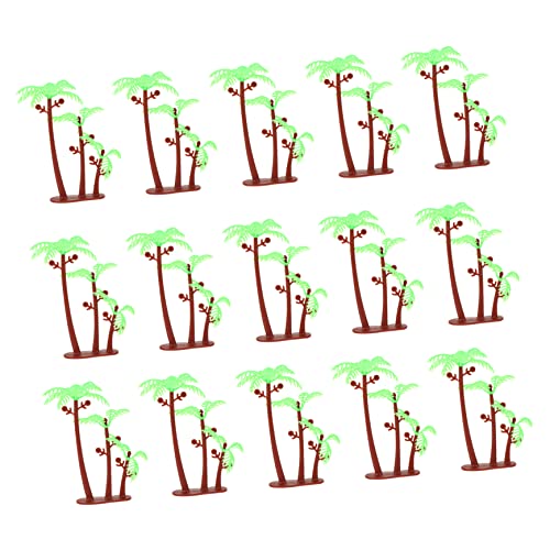 ifundom 100 Stk Simulierter Kleiner Kokosnussbaum Mini-landschaftsdekoration Hawaiianische Accessoires Kinder Dekor Mini-kuchen Mini-kunststoff- Mini-züge Ornamente Plastik Sandkasten von ifundom