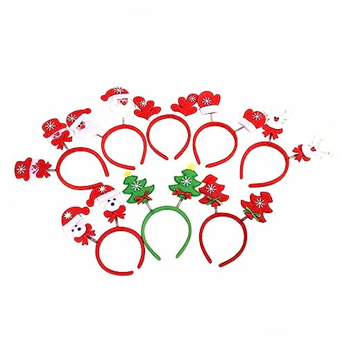 ifundom 10st Weihnachtsmütze-stirnband Geweih-stirnbänder Weihnachtskopfschmuck Weihnachtshaarband Baum-stirnbänder Weihnachtsspielzeug Weihnachtsfeier Stirnband Weihnachten Kind Kopftaste von ifundom