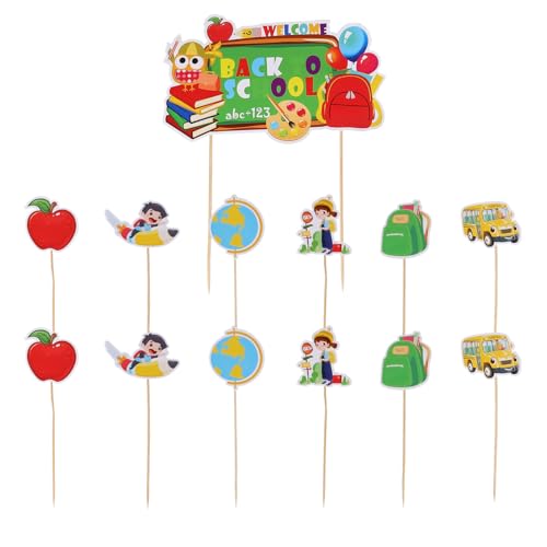 ifundom 12 Mini 1 Großes Kuchenspieße-set Tortenaufsätze Für Die Schulanfangsparty Party-obst-topper-material ifundom 12 Mini 1 Großes Kuchenspieße-set Tortenaufsätze Für Die Schulanfangsparty Party-obst-topper-material von ifundom