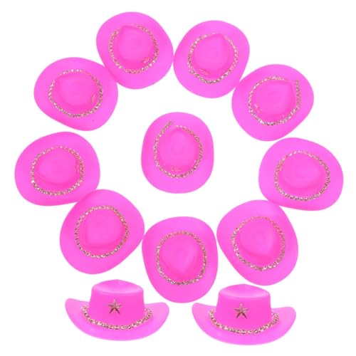 ifundom 12 Stck. Mini-Hut Party Cowboy Mädchen Minis Winzig Puppenmützen Requisite Minihüte Zum Basteln Dekorative Miniaturhüte Puppenhut Kleine Hüte Minihüte Für Puppen Plastik Rosa von ifundom