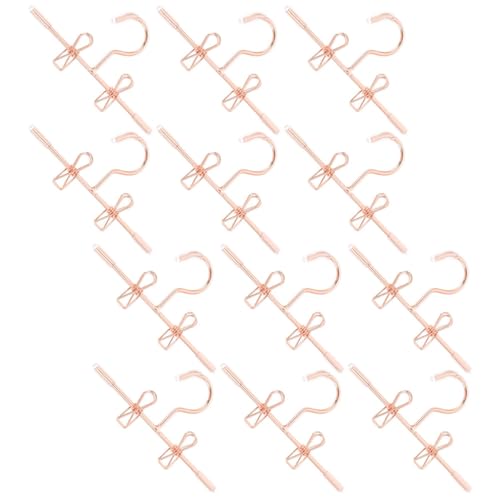 ifundom 12 Stück Kleiderbügel für Puppen Roségold Metall für Puppenhaus Dekoration und Aufbewahrung von Kleidung Realistische Mini Hänger für Kreative Spielwelten von ifundom