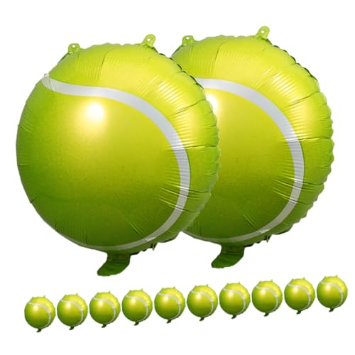 ifundom 12 Stück Tennisballon aufblasbarer ball luftballons Partyballons Orange LED Aufblasbarer Tennisball Sport groß für Party-Tennis-Ballon dekorativer Luftballon Aluminiumfolie Green von ifundom
