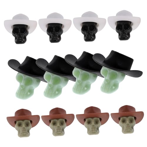 ifundom 12 Stück -ornamente Party-layout Schädelkopf Fußmatten Stirnband Kissen Werfen Zubehör Raupe Maske Schädelkopf-statue Dekorationen Glockenspiel Tierischen Schädel Auto P.s von ifundom