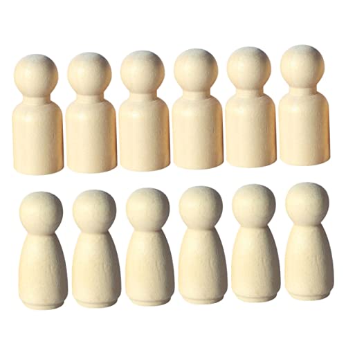 ifundom 12 Teiliges Set Holzpuppen Für Mikro Landschaften DIY Zubehör Für Sandtisch Handbemalte Holzfiguren Je 6 ännliche Und Weibliche Puppen von ifundom