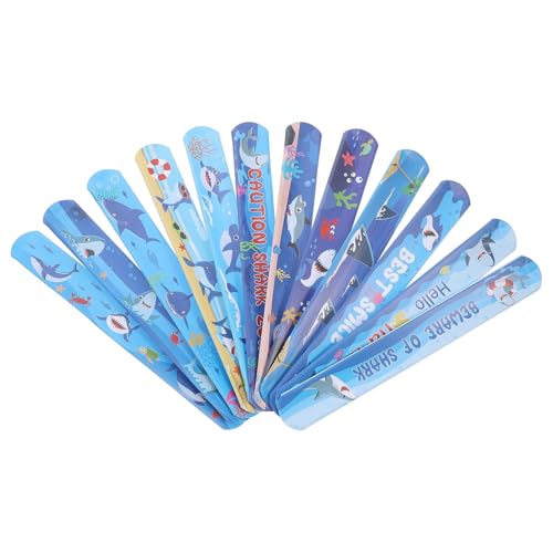 ifundom 12stücke Shark Slap Armbänder Für Junge Mädchen Bunte Cartoon Handgelenkspielzeuge Für Partys Geburtstagsgeschenke Und Mitgebsel Robuste Und Eisenkonstruktion Sicher Zum von ifundom